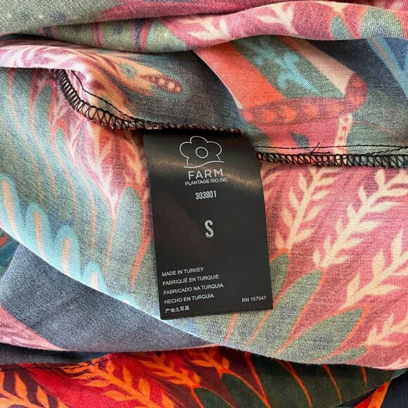 Farm Rio Arabesque Toucans Open Back Midi Dress in Multi Size S Long Sleeve - Picture 11 of 12